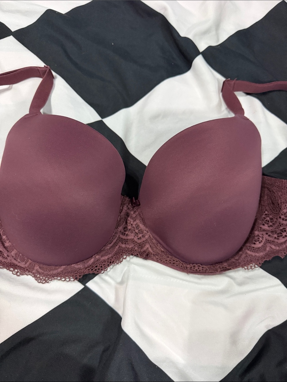 Auden Plum Lace-Trim T-Shirt Bra